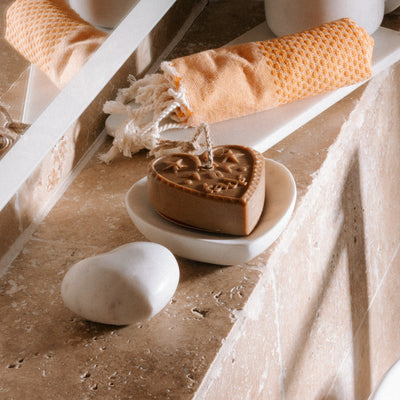 Tade Marble Heart Soap Dish 