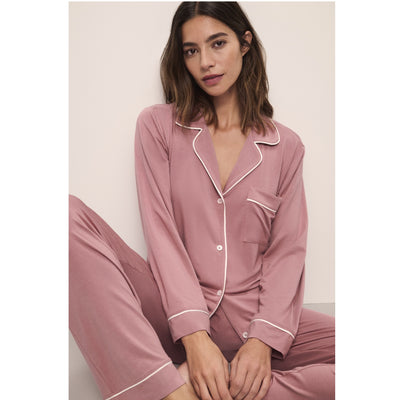 Eberjey Gisele TENCEL Modal Long Pyjama Set - Old Rose/Ivory 