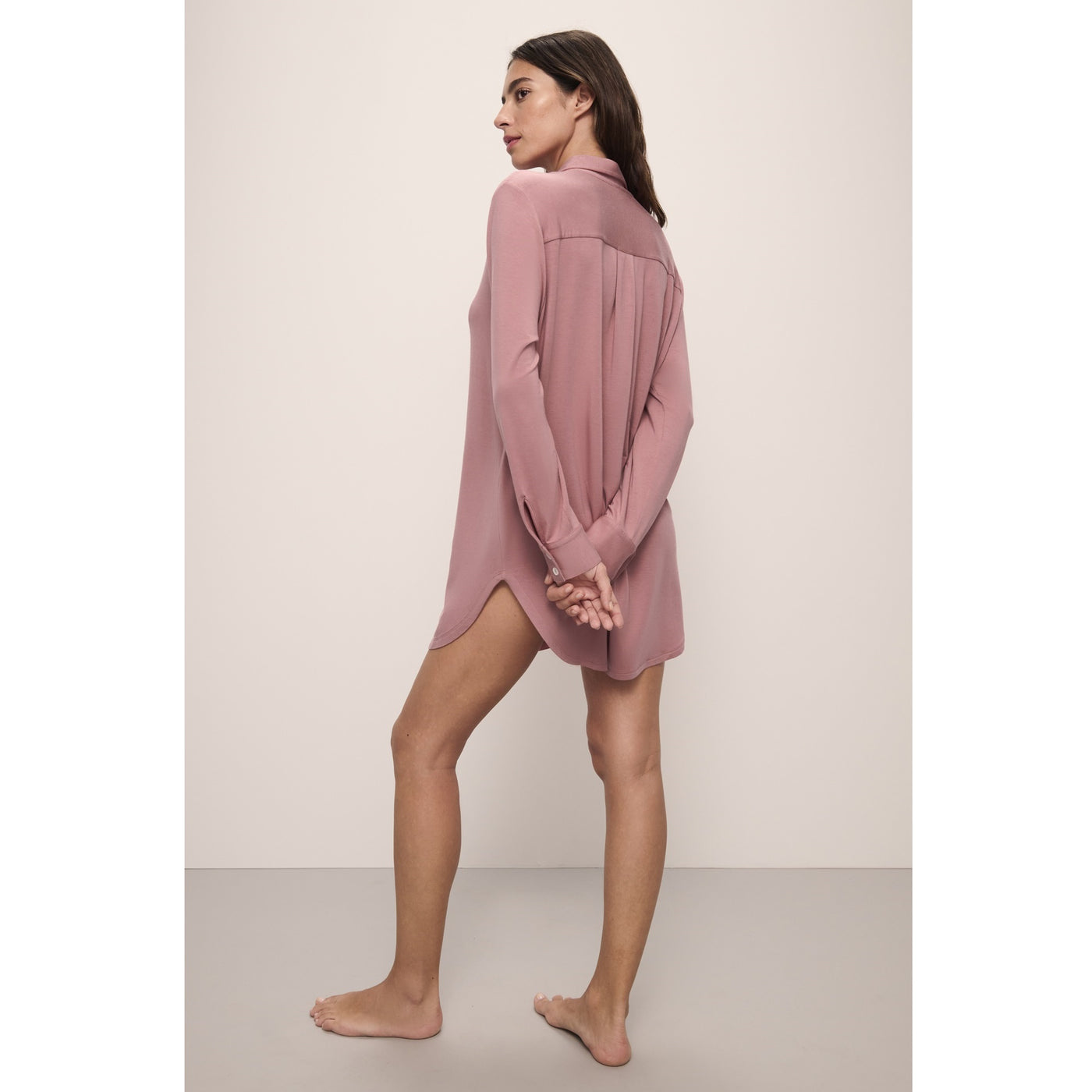 Eberjey Gisele TENCEL Modal Boyfriend Sleepshirt - Old Rose