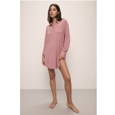 Eberjey Gisele TENCEL Modal Boyfriend Sleepshirt - Old Rose