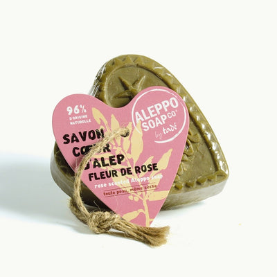 Tade Heart Soap on a rope - Fleur de Rose 150g