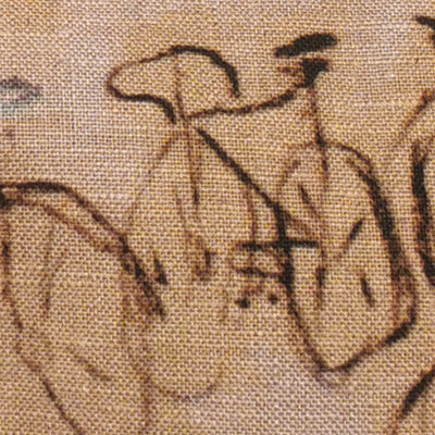 Maison Levy 100% Linen Toiletry Bag - À Bicyclette 30x18x10cm