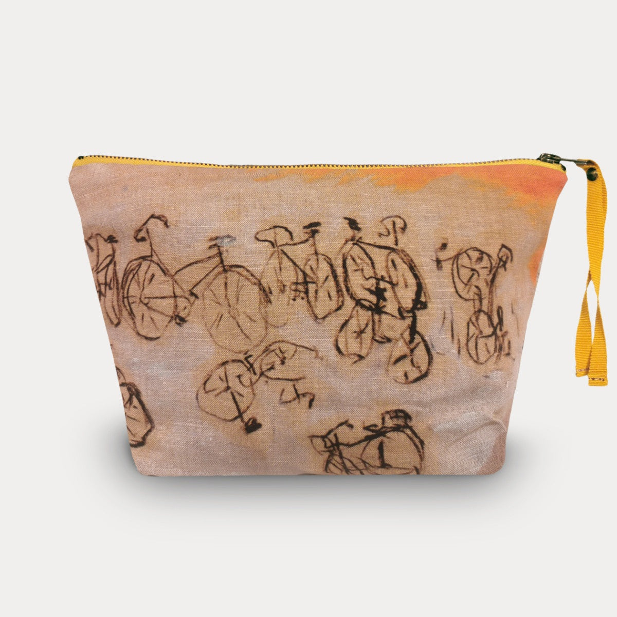 Maison Levy 100% Linen Toiletry Bag - À Bicyclette 30x18x10cm
