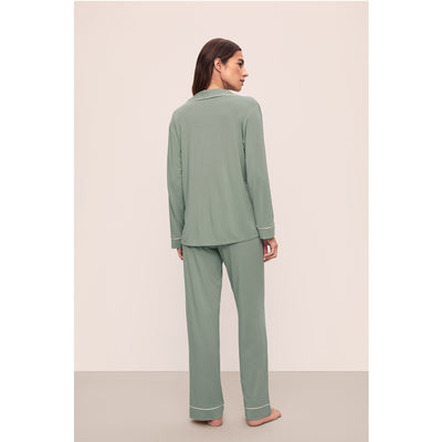 Eberjey Gisele TENCEL Modal Long Pyjama Set - Eucalyptus/Ivory