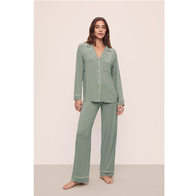 Eberjey Gisele TENCEL Modal Long Pyjama Set - Eucalyptus/Ivory