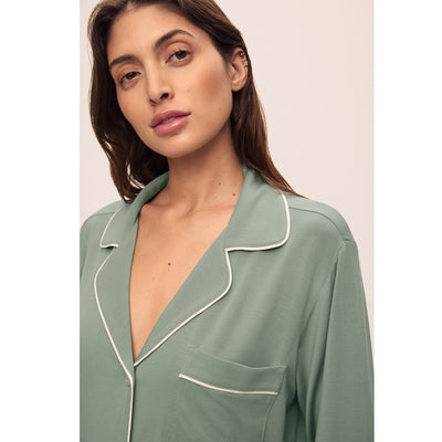 Eberjey Gisele TENCEL Modal Long Pyjama Set - Eucalyptus/Ivory