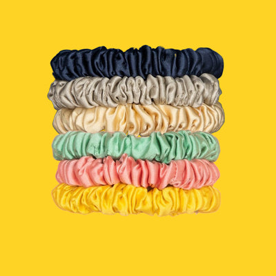 Holistic Silk Mulberry Skinny Silk Hair Scrunchie Set