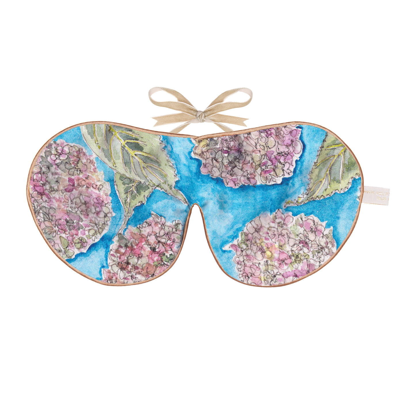 Anti-Age Mulberry Silk Eye Mask with Lavender & Velvet Ties - Hydrangea