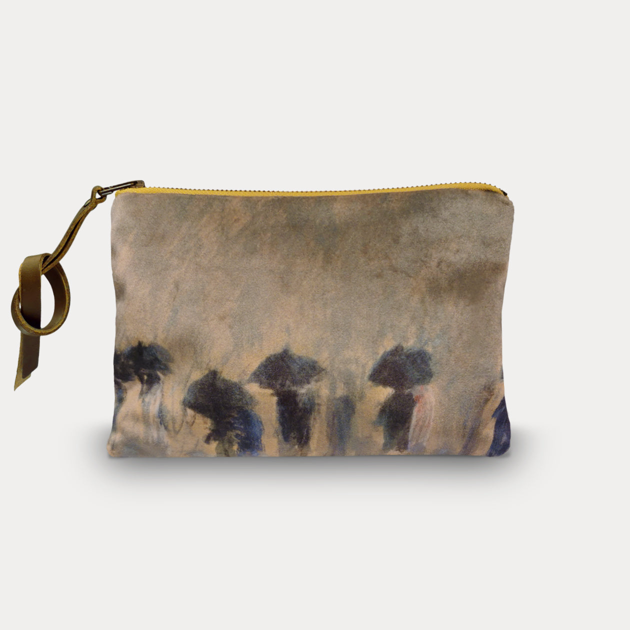 Maison Levy Velvet Printed Pouch - Horizon de Pluie 15 x 21cm 