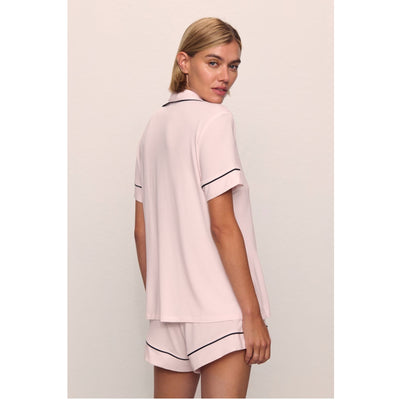Eberjey Gisele Short Sleeved Relaxed Short PJ Set - Sorbet/Black