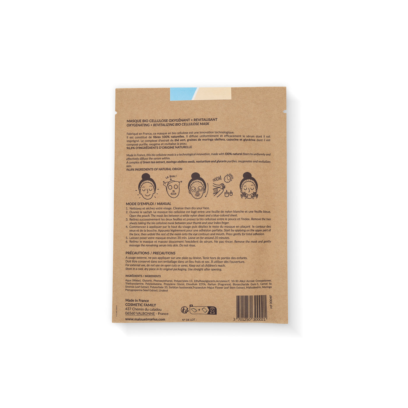 Malou & Marius Bio Cellulose Sheet Face Mask - Au Grand Air