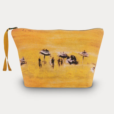Maison Levy 100% Linen Toiletry Bag - Plage Jaune 30x18x10cm