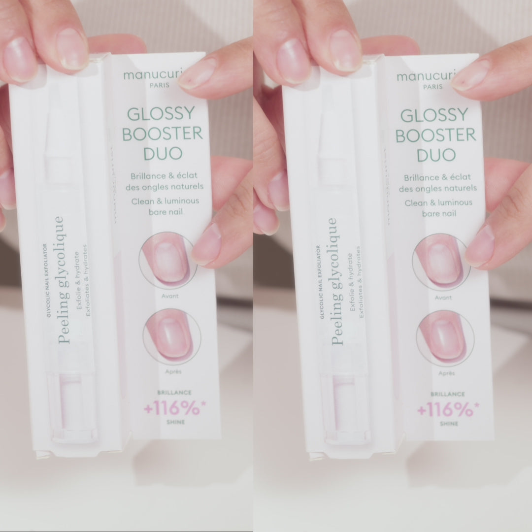 Glossy Booster Duo - Glycolic Nail Exfoliator + Buffer 10ml