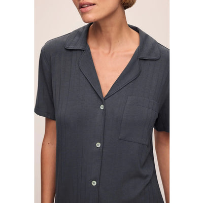 Gisele  Rib Boyfriend TENCEL™ Modal Relaxed Short PJ Set - Graphite