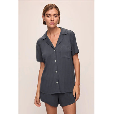 Gisele  Rib Boyfriend TENCEL™ Modal Relaxed Short PJ Set - Graphite