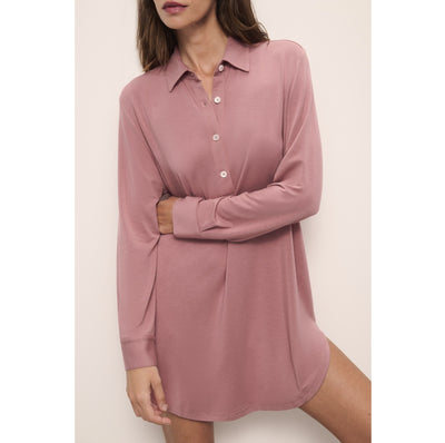 Eberjey Gisele TENCEL Modal Boyfriend Sleepshirt - Old Rose