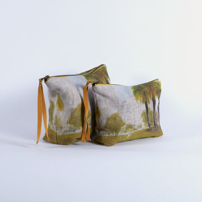 Maison Levy 100% Linen Toiletry Bag - Vista al Parque 30x18x10cm