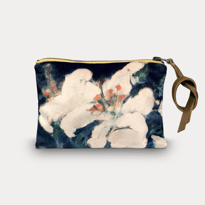 Maison Levy Velvet Printed Pouch - Lys 15 x 21cm