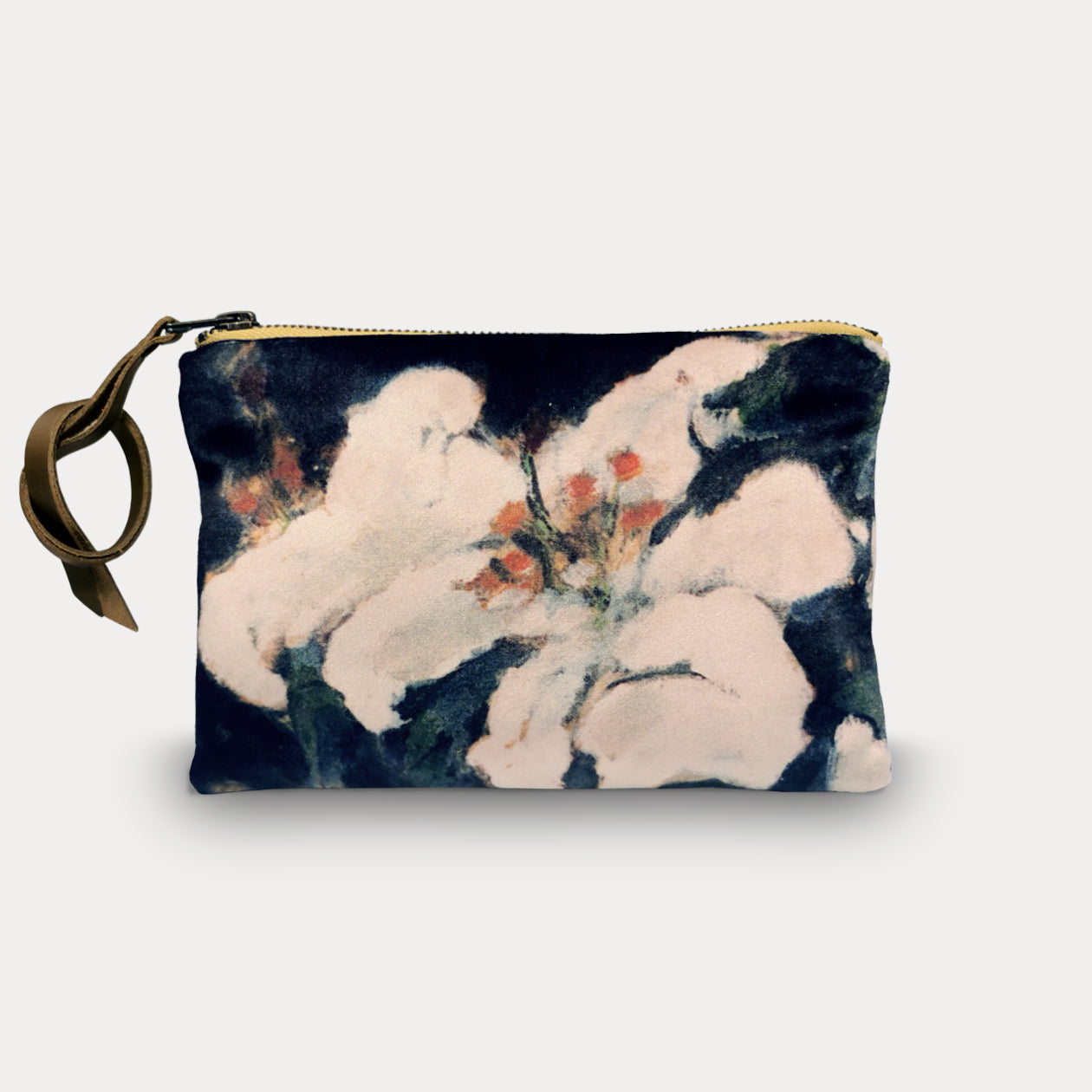 Maison Levy Velvet Printed Pouch - Lys 15 x 21cm