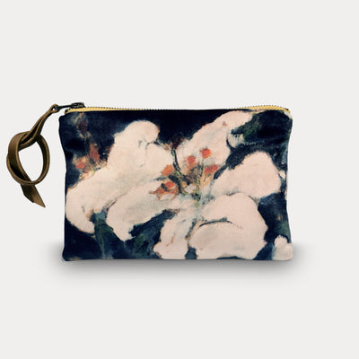 Maison Levy Velvet Printed Pouch - Lys 15 x 21cm