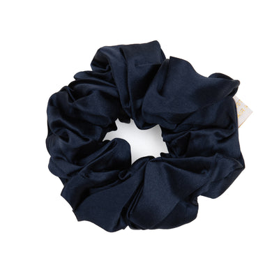 Pure Mulberry Silk Hair Scrunchie in Navy