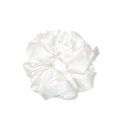 Pure Mulberry Silk Hair Scrunchie in White