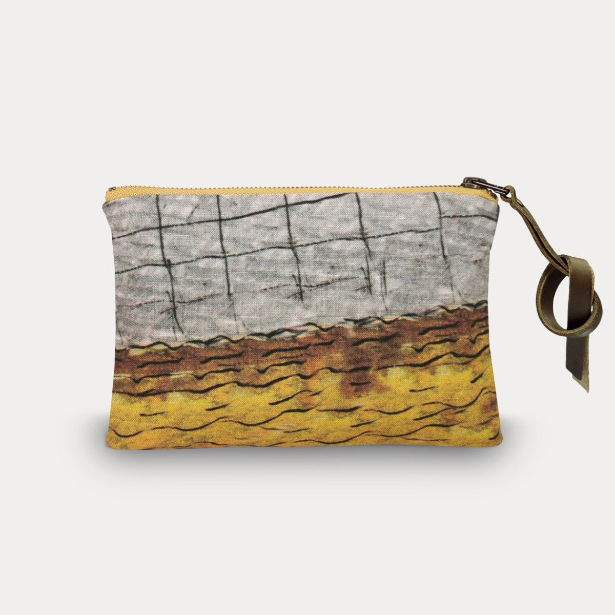 Maison Levy Velvet Printed Pouch - Umbrellas 15 x 21cm